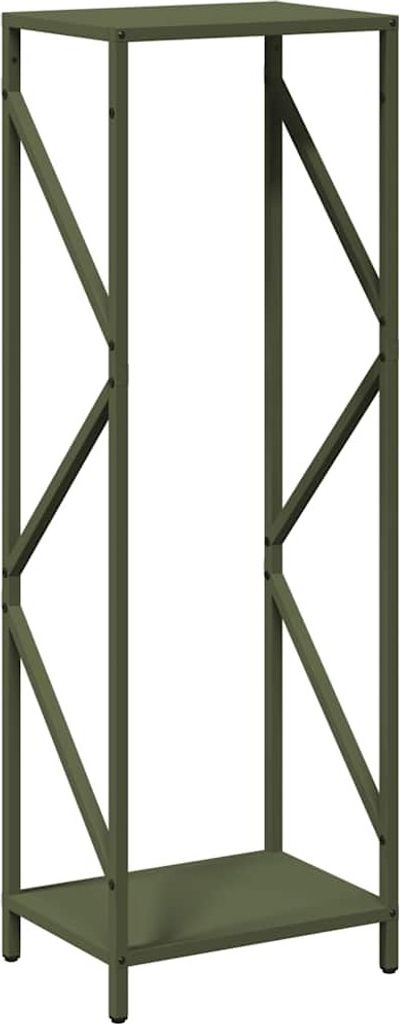 Brennholzregal Olivgrün 34x25x100 cm Kaltgewalzter Stahl