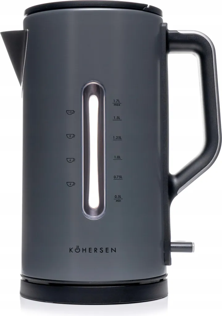 KOHERSEN Modern Matt A451 Bollitore Elettrico 3000W 1.7L Grigio Opaco