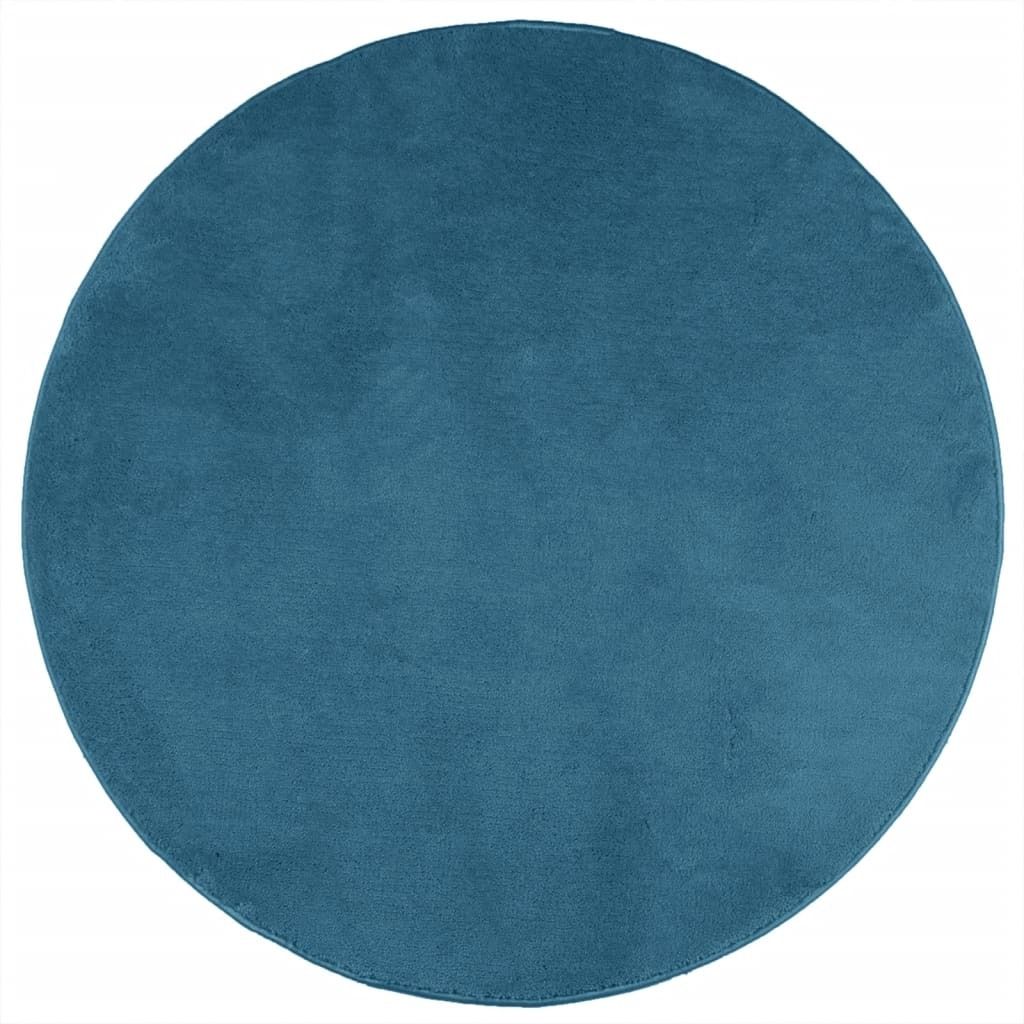 vidaXL Teppich OVIEDO Kurzflor Türkis Ø 120 cm Produktbild 
