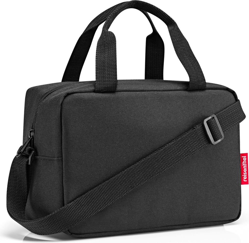 A black reisenthel cooler bag is shown against a white background.