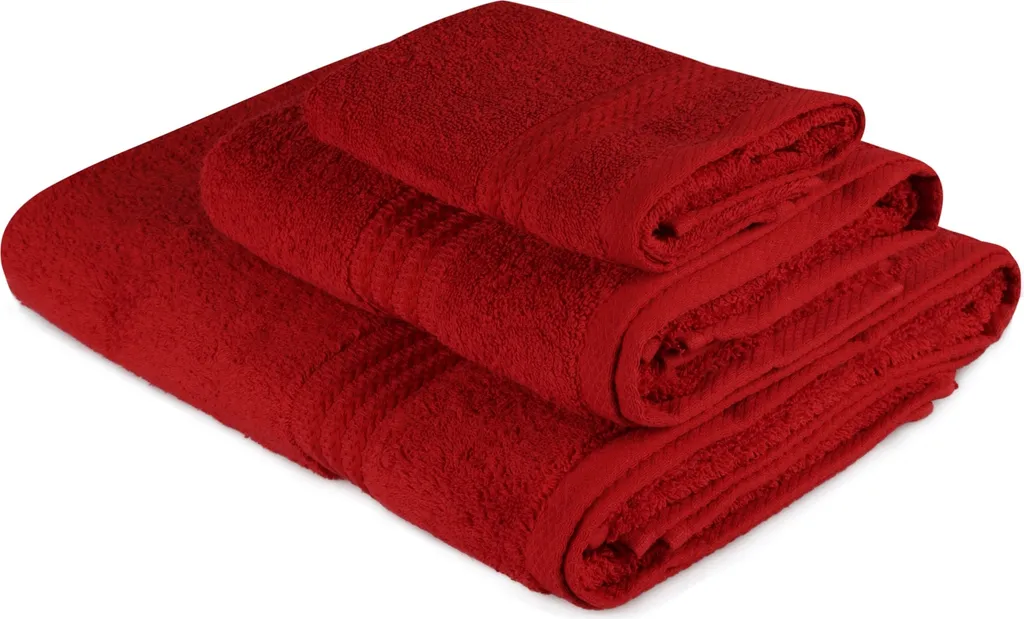 Set Asciugamani Rosso Mijolnir 500g Cotone - Morbidi e Resistenti