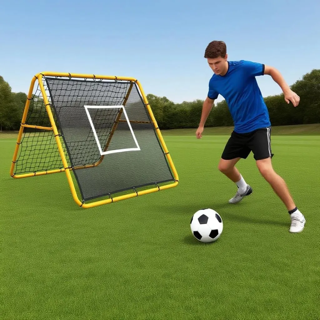 Tchoukball et filet d'entraînement multisports jaune 1,2m ajustable