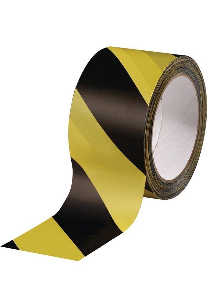 Warnmarkierungsband PVC schwarz/gelb L.66m B.60mm Rl.