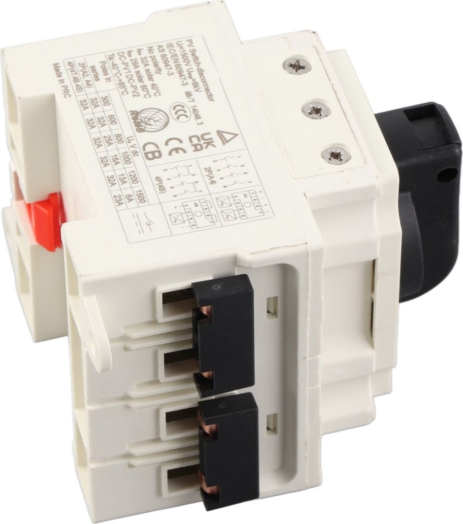 DC-Solar-Trennschalter, 32 A, flexibles PC-Flammschutzgehäuse, Photovoltaik-Stromkreisisolator, 1000 V
