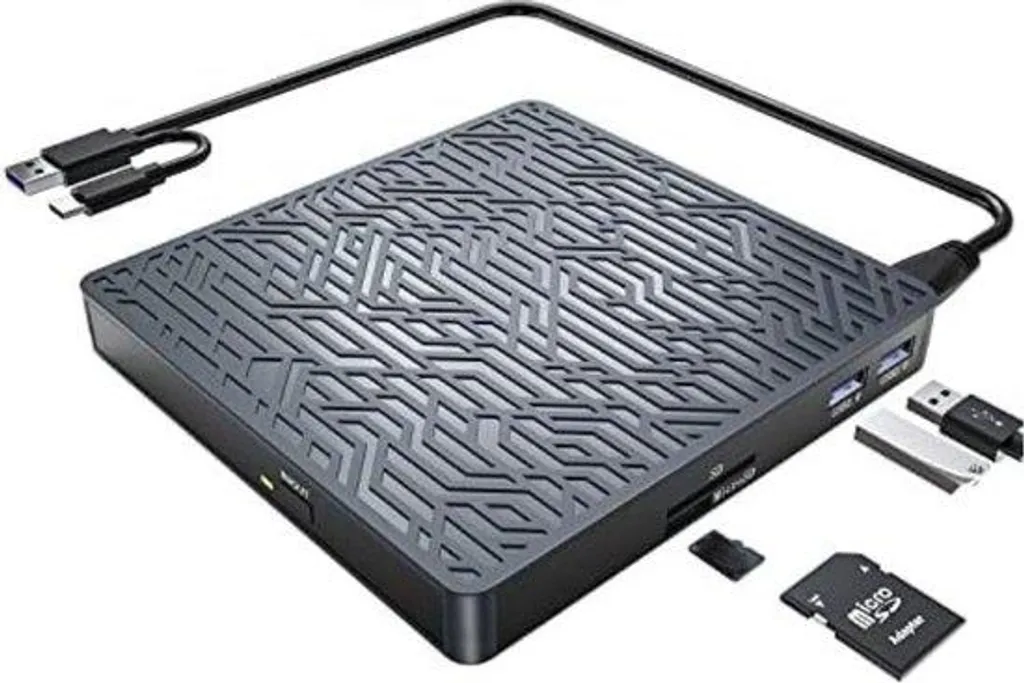 Lecteur Graveur CD DVD externe Gris USB 3.0 polyvalent pour Ordinateur