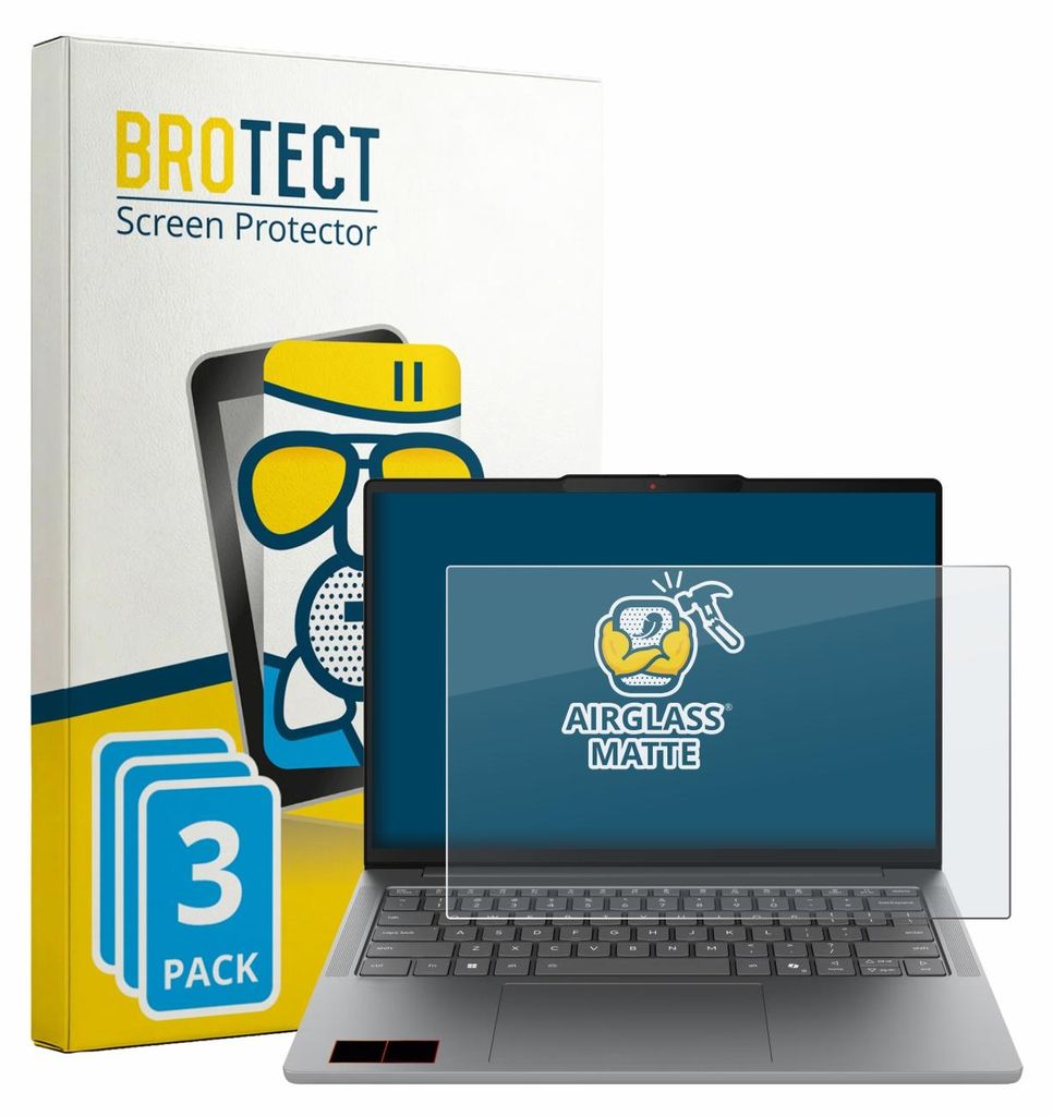 3x BROTECT Entspiegelungs Schutzglas für Lenovo IdeaPad Slim 5i Gen 11 14" Schutzfolie Panzer Folie Glas Display Schutz matt