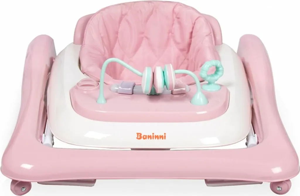 Aider Bébé à Marcher : Trotteur Baninni Pio Rose Stable et Confort - 5