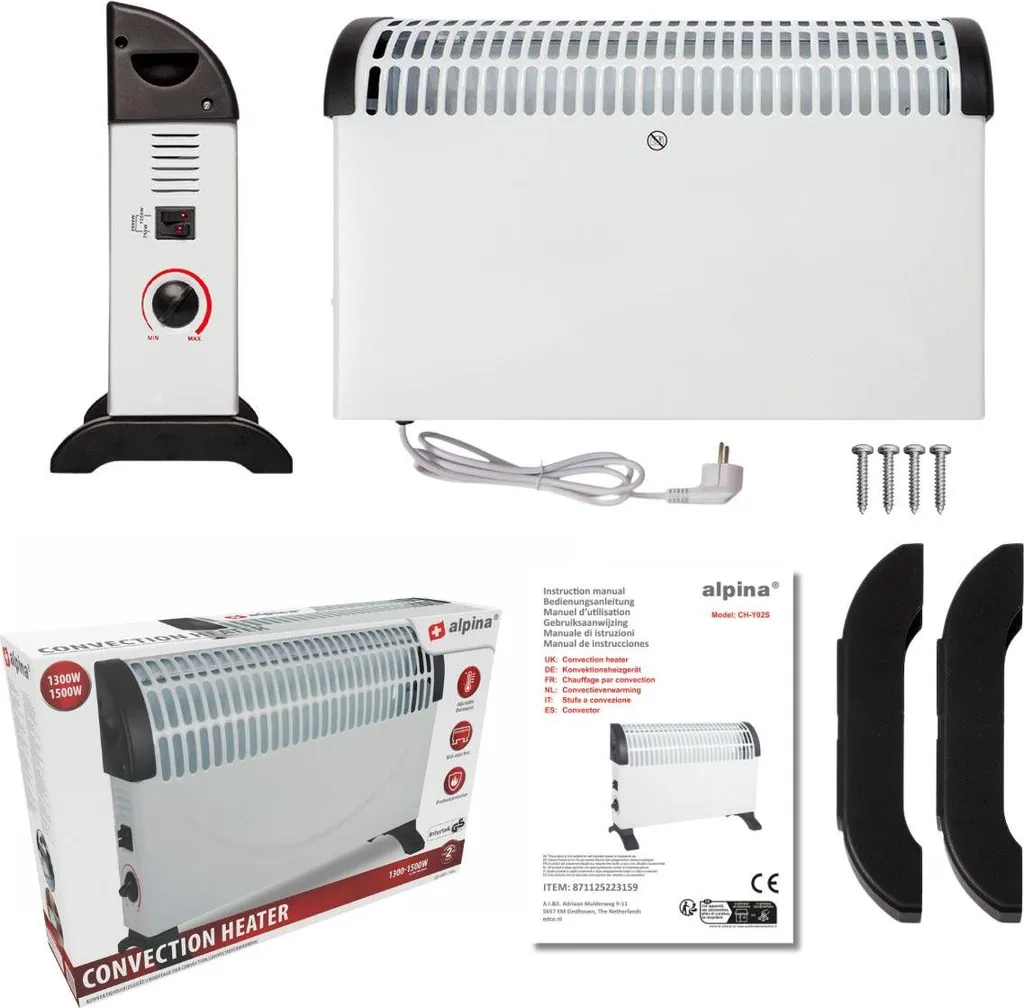 Radiatore Elettrico Alpina 1500W Bianco - Efficienza e Calore Rapido - 9