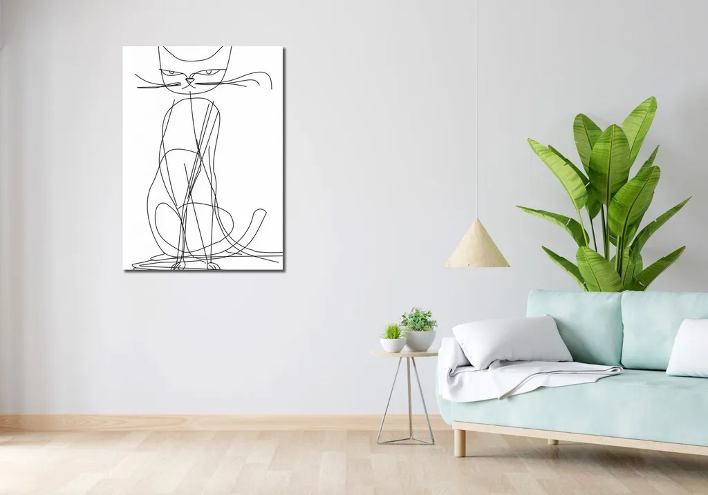 Tableau chat design 70x100 cm - Grand format impression haute qualité - 2