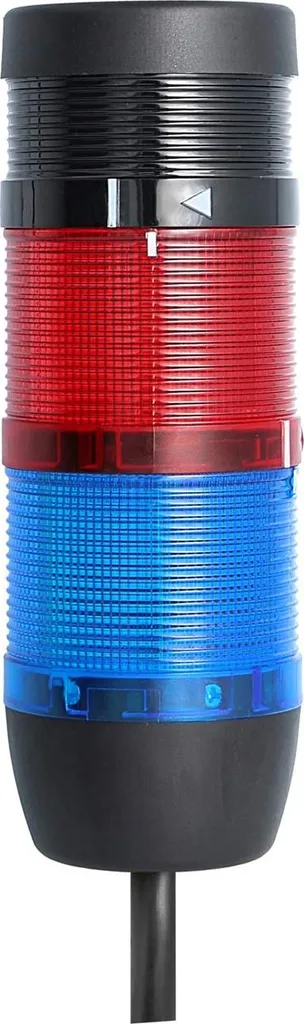 Torretta LED Bicolore STEX24 Blu-Rossa 24V Cavo 10m con Allarme 90dB