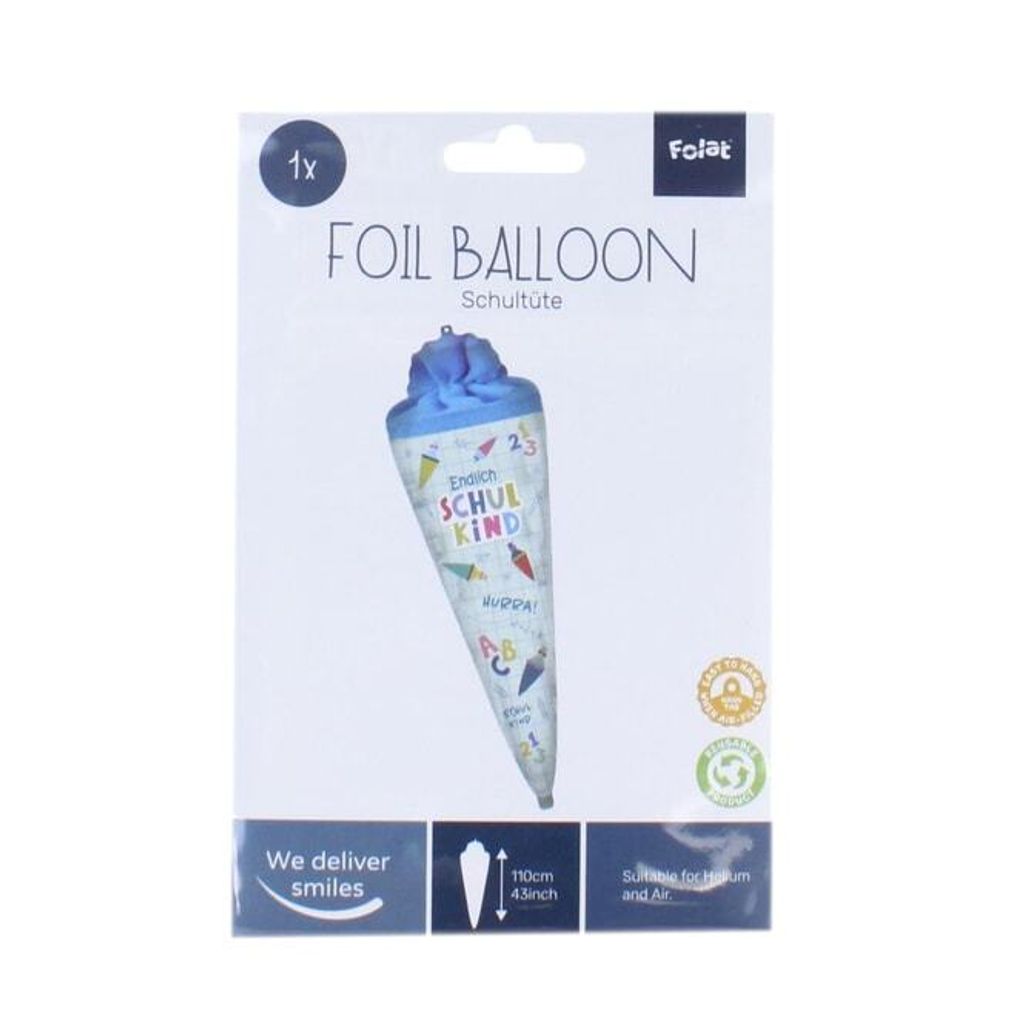 Schultüten Folienballon Für Einschulung - 70x48 Cm Bunter Helium Ballon Für Schulstart