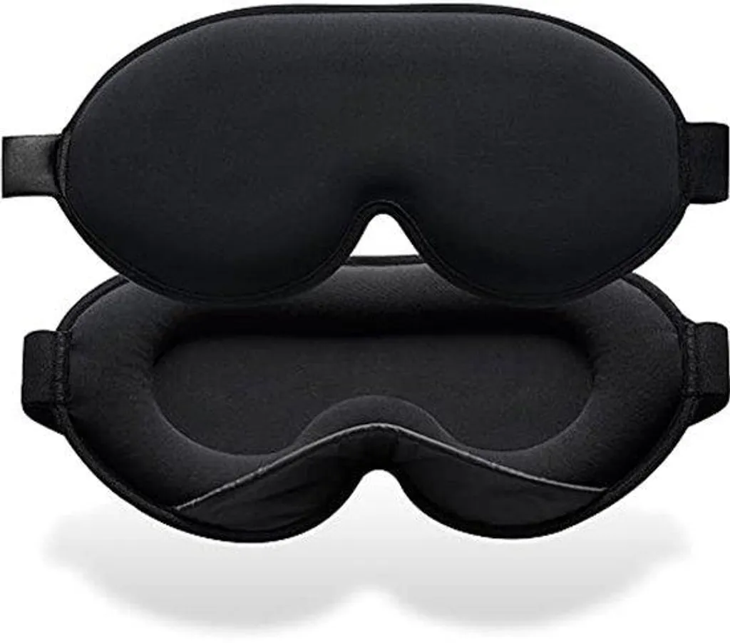 Masque de sommeil 3D Cupoog en mousse à mémoire de forme noir occultant