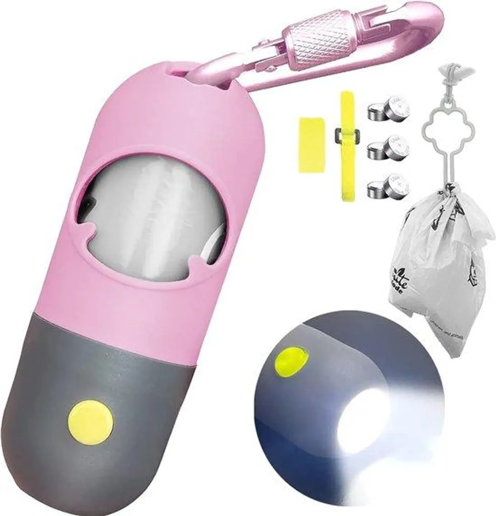 Plus de stress la nuit : lampe LED chien rose et attache métal solide