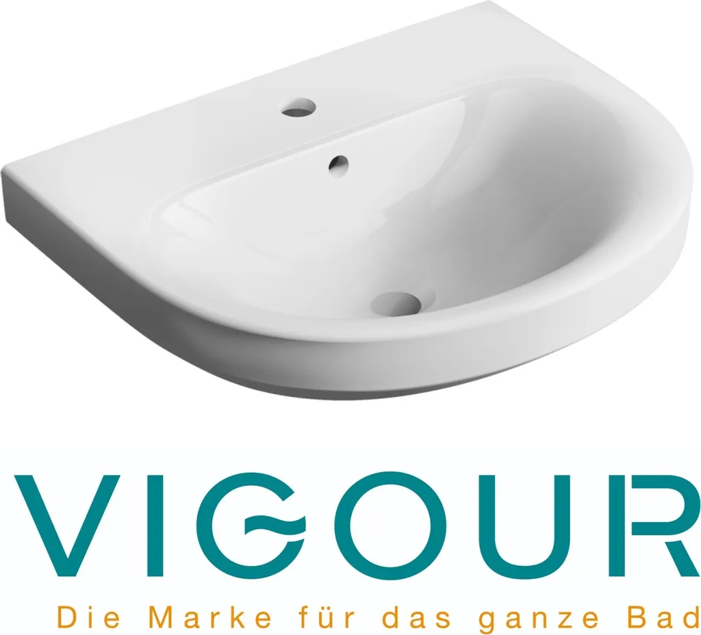 Lavabo blanc céramique Clivia VIGOUR 65x48 cm avec trop-plein intégré