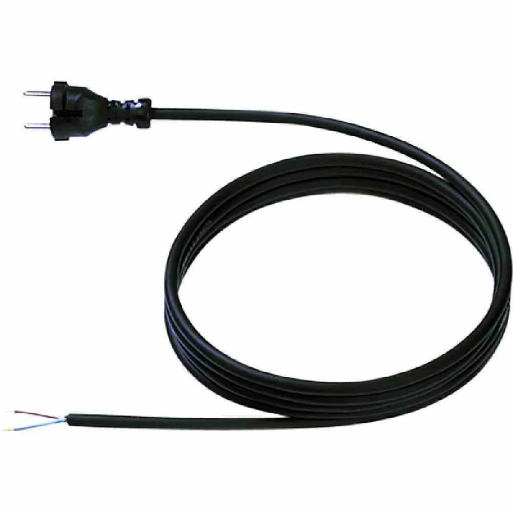 Cavo Bachmann H07RN-F 2x1,0mm² 3 Metri Nero con Capicorda AEH