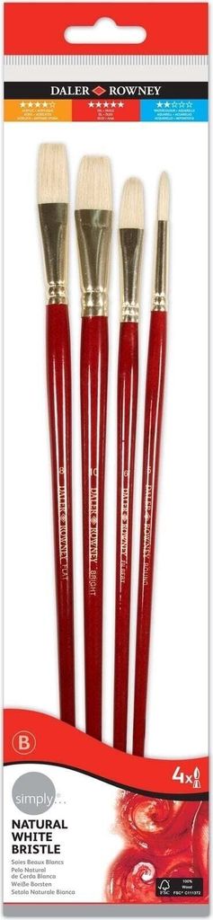 Daler Rowney Simply Oil Brush Natural Pinselset 4 Stck