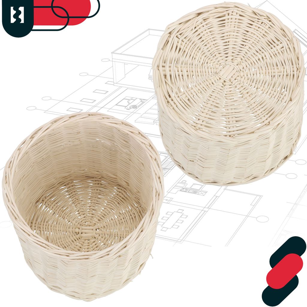 KOTARBAU® Weidenkorb zum Bepflanzen Weiß Höhe 28 cm ⌀ 33 cm Produktbild 6