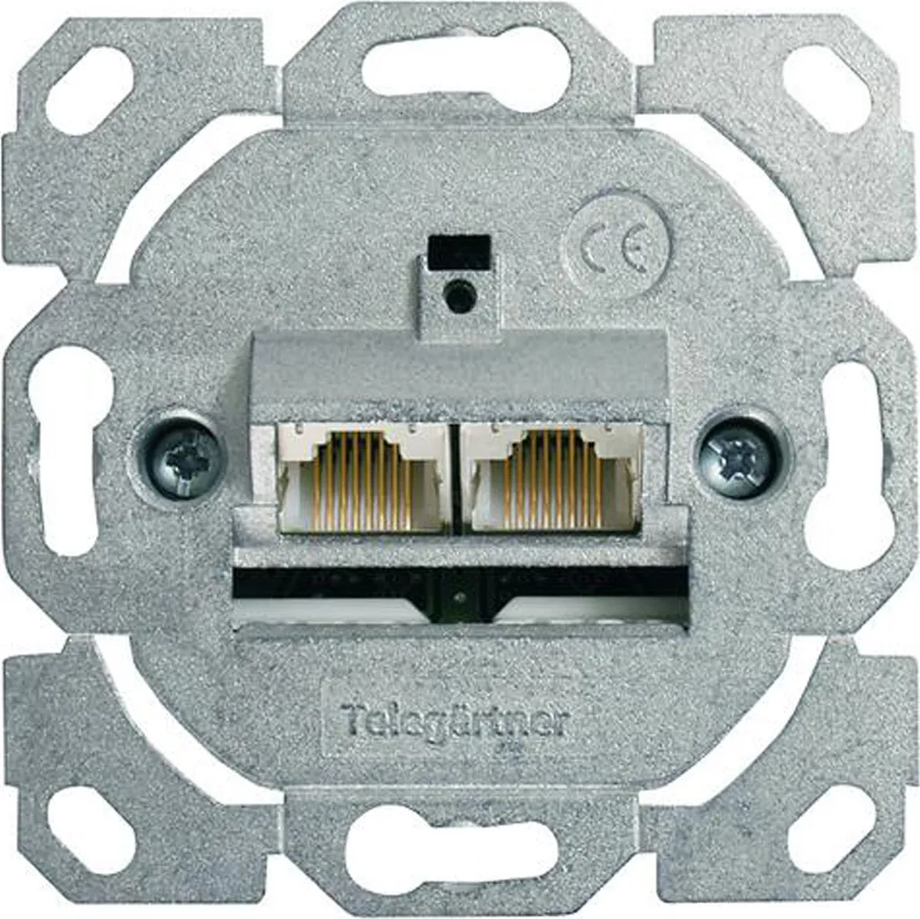 Boîtier RJ-45 Telegärtner 100022944 double port Zinc blindé Catégorie 6