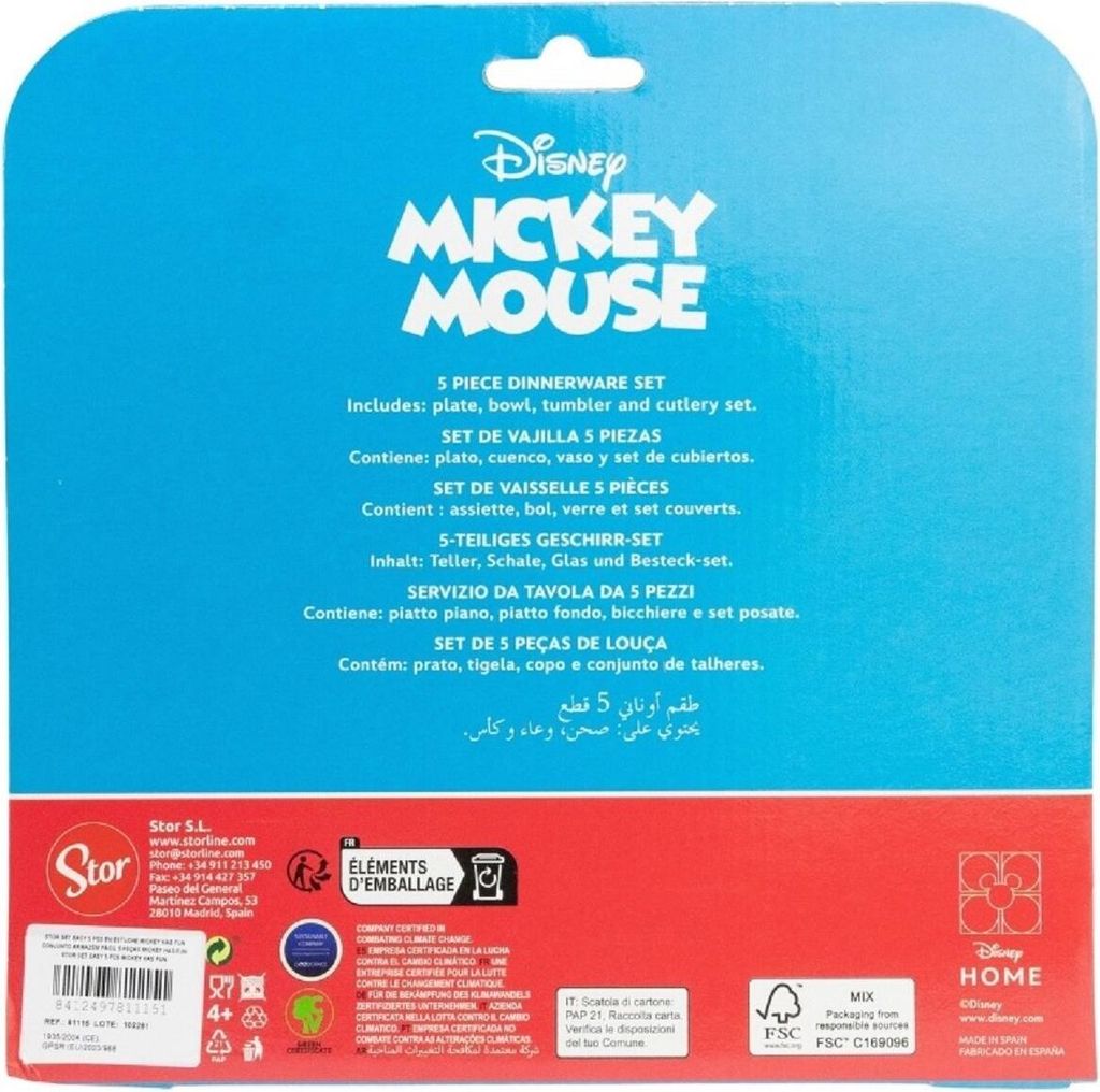 Disney Mickey Mouse 5-teiliges Kindergeschirr Essensset