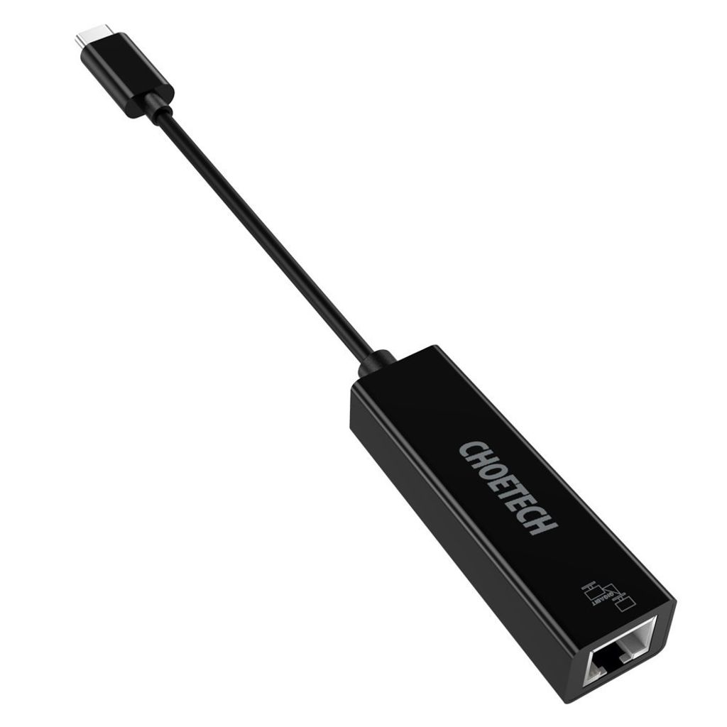Choetech externer Netzwerkadapter RJ45 - USB Typ C (1000 Mbit/s) Ethernet schwarz (HUB-R01)