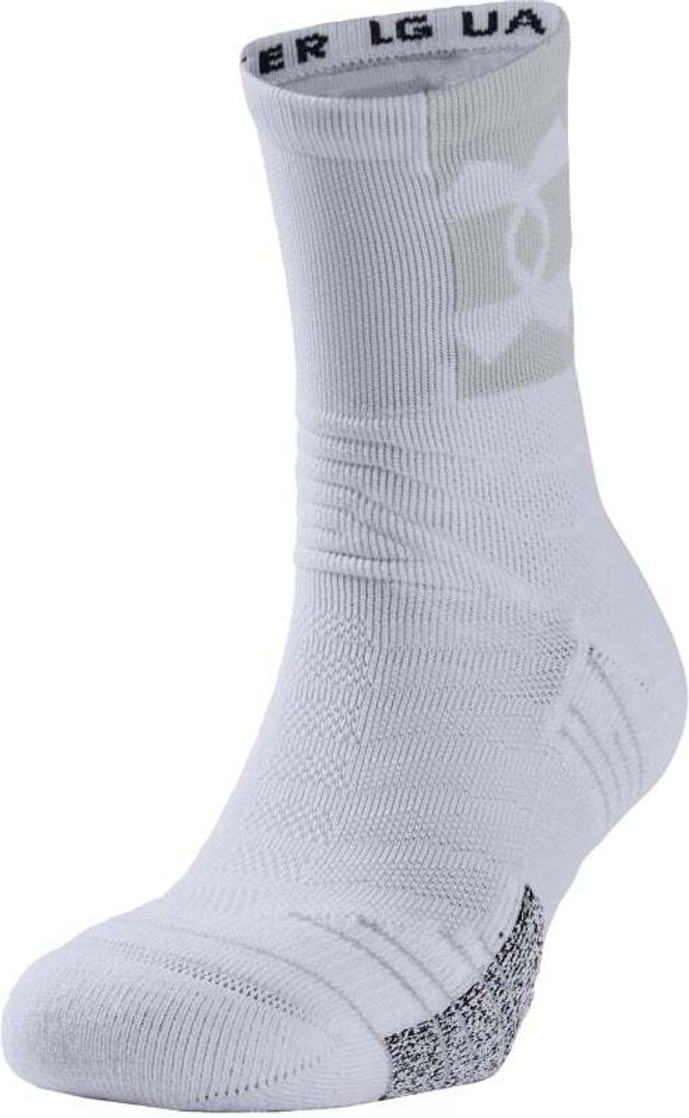 Under Armour UA Playmaker Mid Crew White/Halo Gray/White XL Fitness Socken