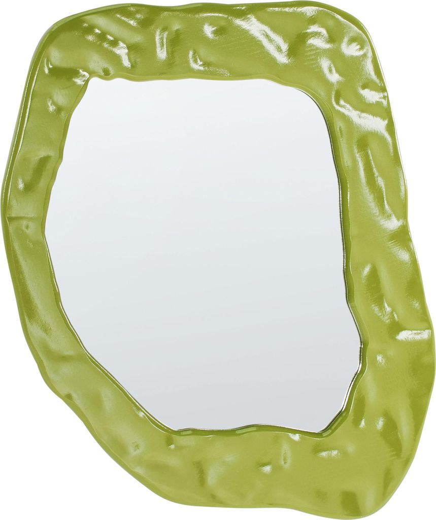 BELIANI Wandspiegel Grün MDF 74 x 57 cm Asymmetrische Unregelmäßige Form Wohnaccessoires Dekoration Wanddekoration Dekospiegel Designerspiegel