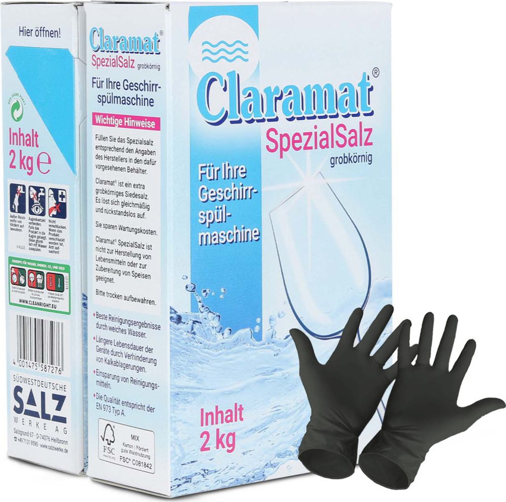 Claramat Spezial Salz 4 kg (2x 2 kg) Spülmaschinensalz grob