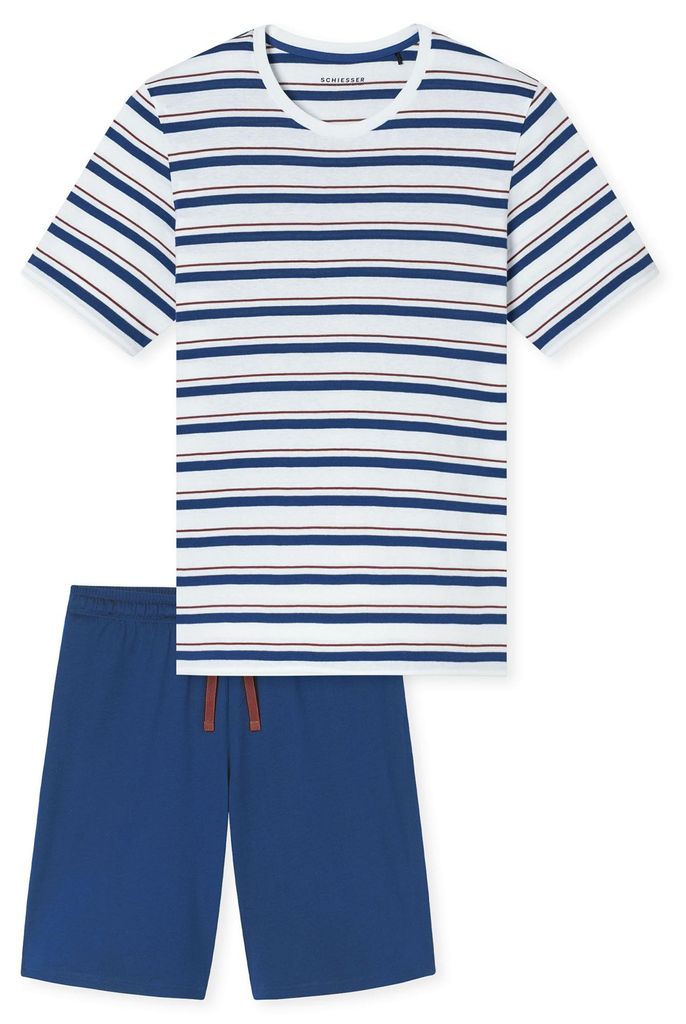 Schiesser Herren Pyjama Casual weiss - Größe 54