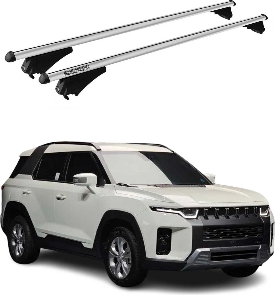 Menabo Dachträger Grundtäger für Ssangyong Torres 2022-2025 75kg Alu Silber 2x