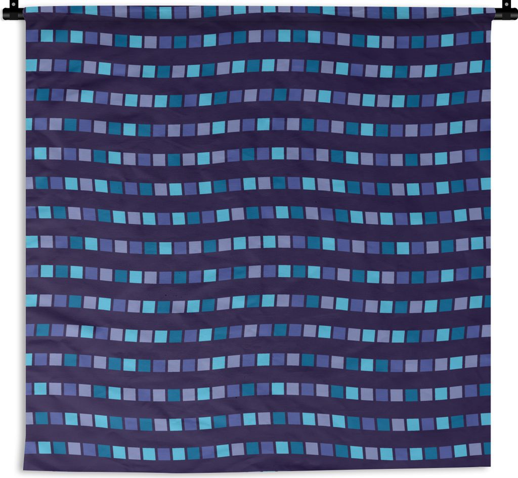 MuchoWow Wandteppich Wandbehang Blöcke - Wellen - Muster 120x120 cm Tapisserie Dekoration Wandtuch - Modern - Baumwollgewebe