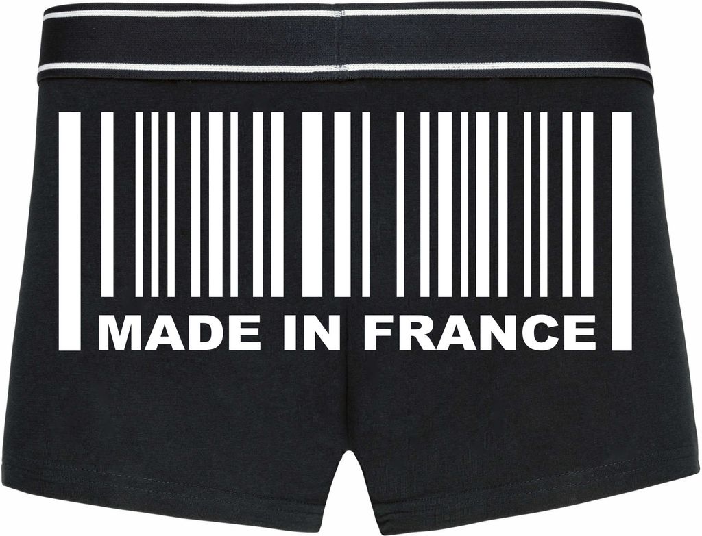 Boxershorts - Mann - Boxer-0041-man-black-h-L - schwarz - L - hinten - France - lustiges Motiv - Spruch - Unterwäsche - Unterhose - Freizeit - lu...