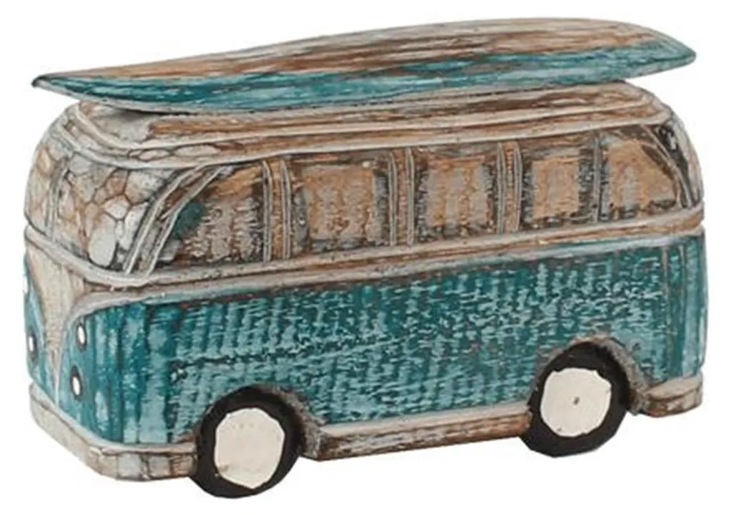 Boîte en bois sculpté bleu : fini le désordre avec ce petit rangement