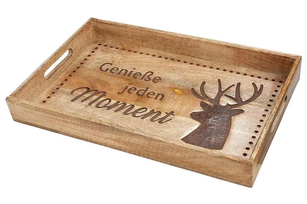 Plateau stable en manguier 43 cm : fini les services instables ! Cerf