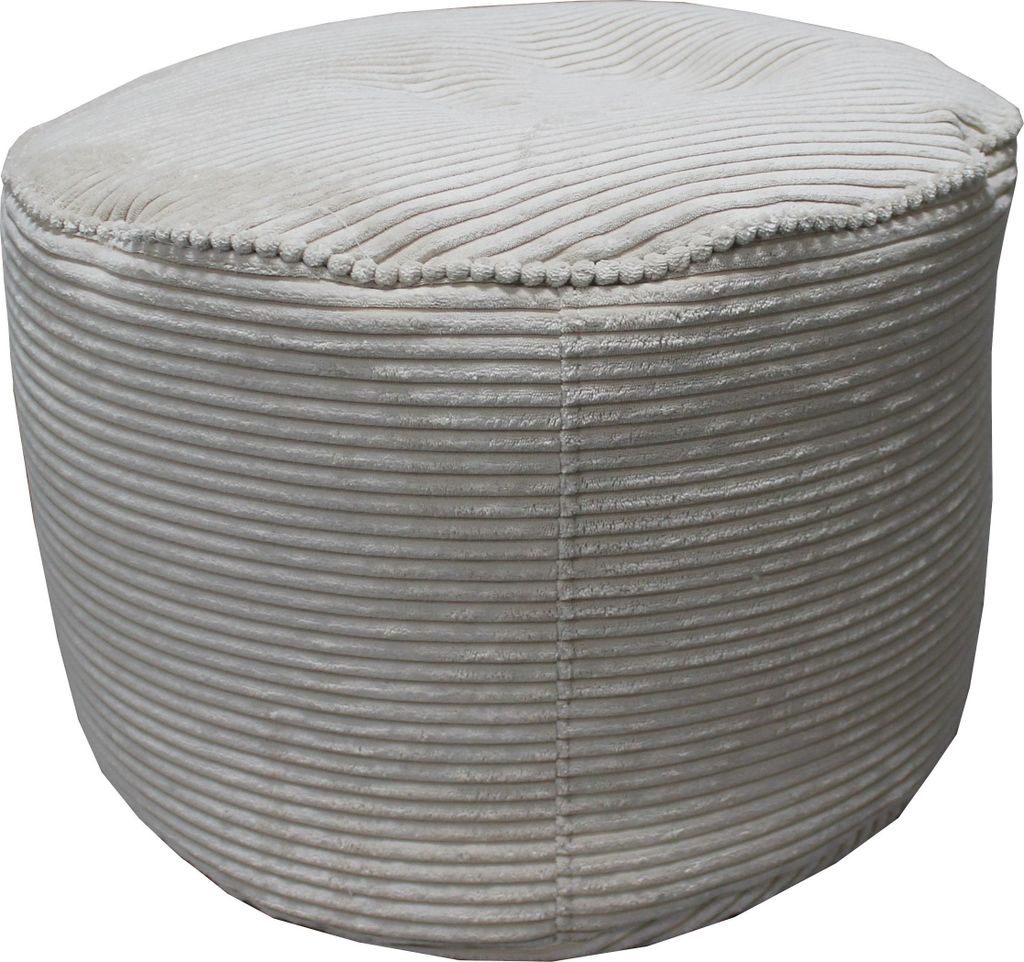 Cremefarbener Pouf mit Polyester-Bezug und EPS-Styropor-Füllung, Modell 1101101