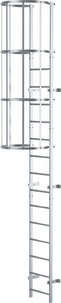 Drabest | Evakuierungsleiter Aluminium - 3-4 M - 150 Kg - Modular - Schutzkorb - 14 Stufen