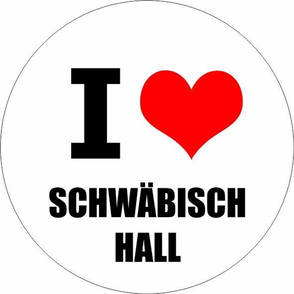 Kiwistar - Autoaufkleber - 8x8 cm - außen klebend - I love Schwäbisch Hall für Auto, Laptop, Fahrrad, LKW, Motorrad Aufkleber mehrfarbig Sticker...