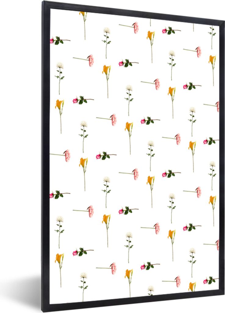 MuchoWow MuchoWow Gerahmtes Poster Blumen - Flora - Farben 40x60 cm - Poster mit zchwarzem Bilderrahmen - Papierdruck - Wandbilder