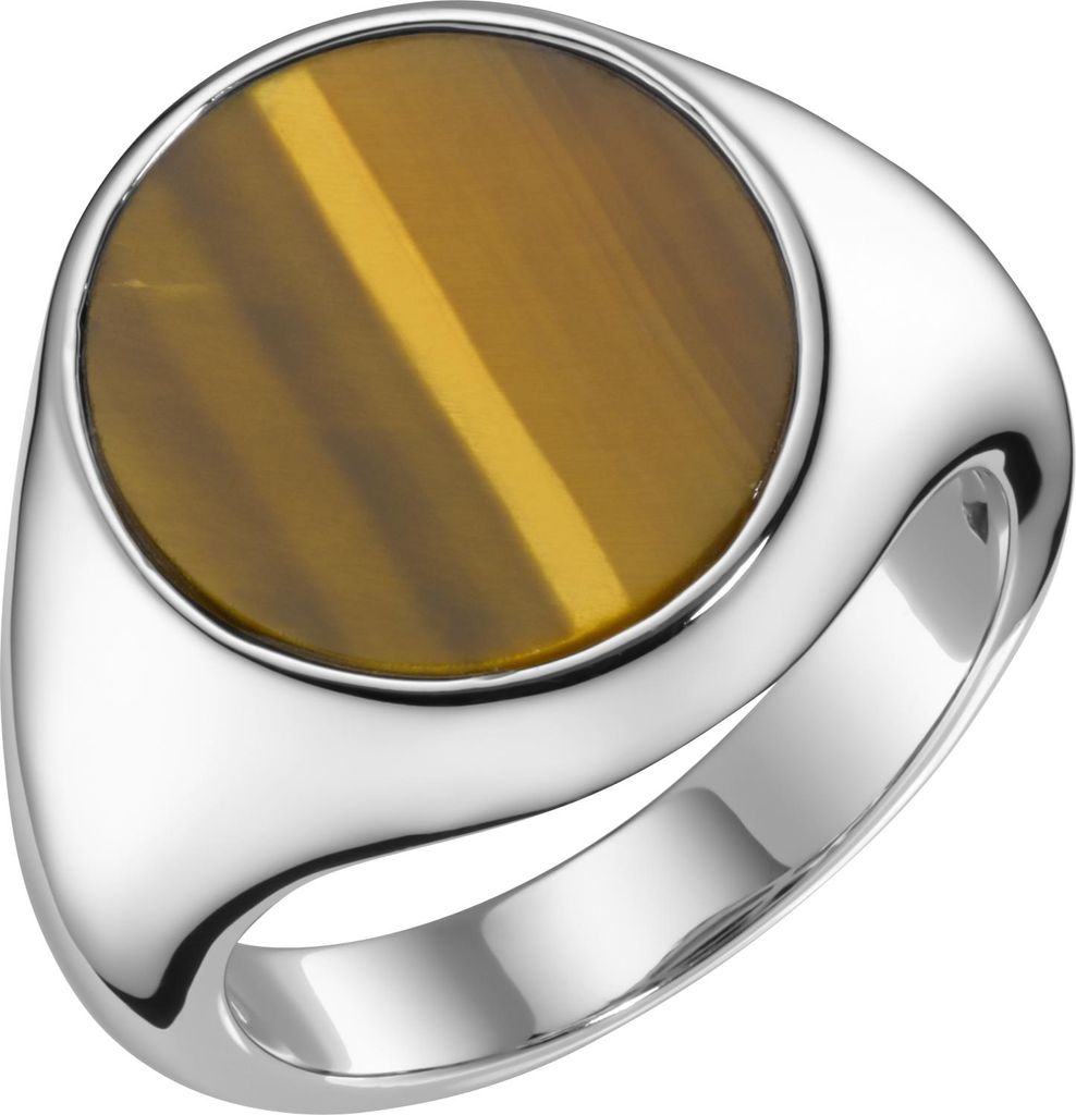 Ring Giorgio Martello Milano Siegelring mit Tigerauge, Silber 925 Braun 66