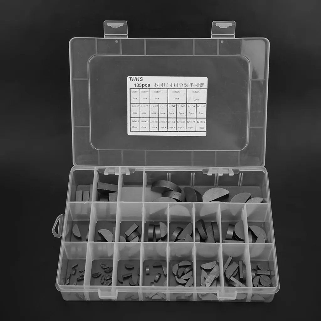 Clavettes Woodruff en Acier Renforcé pour Poulies et Vilebrequin - 135 pcs