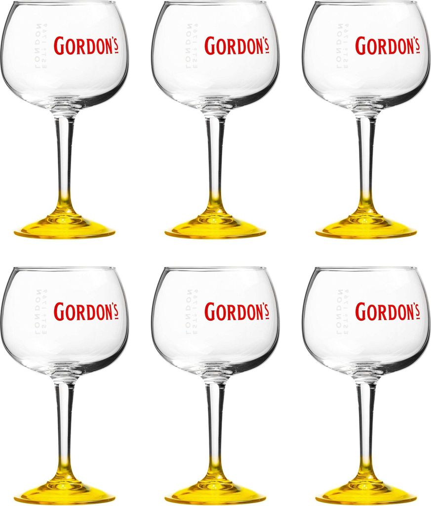 Gordon's Gin Tonic Gläser Zitrone - 6 Stück
