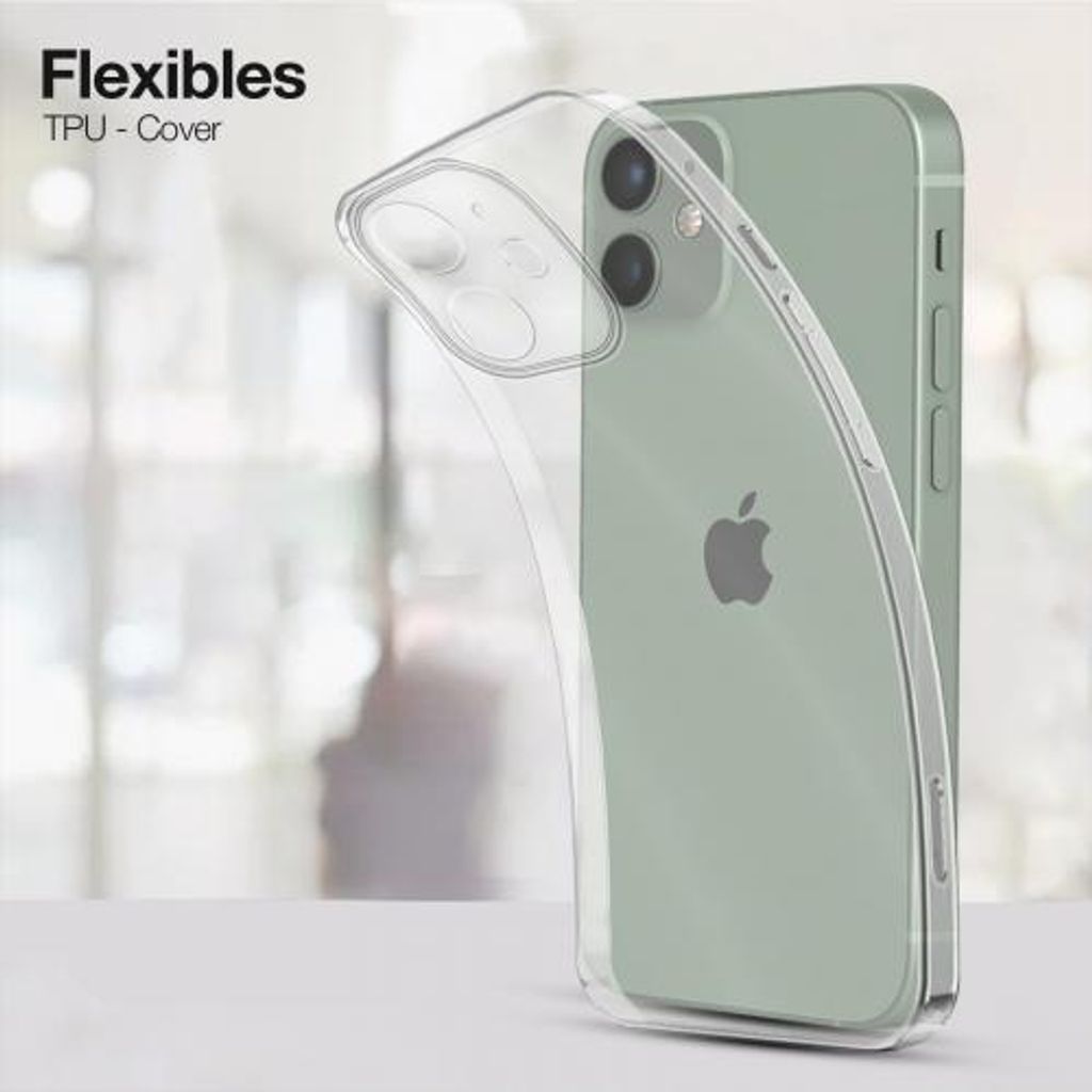 Slim Cover für Apple iPhone 12 mini Hülle Transparent Flexibel Elastisch Backcover Schutzhülle Handyhülle