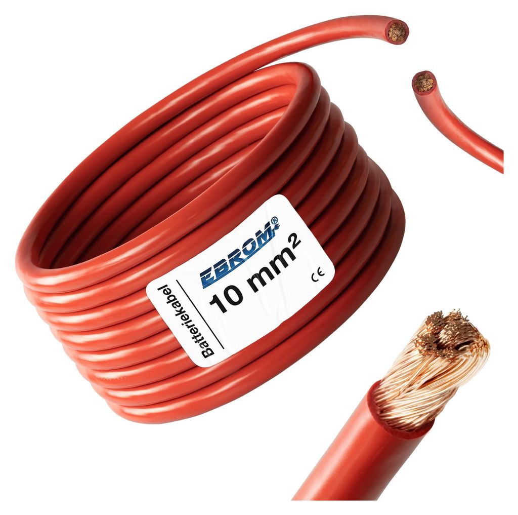 EBROM® - Batteriekabel Aderleitung ROT H07V-K 10 mm² - KFZ Produktbild 