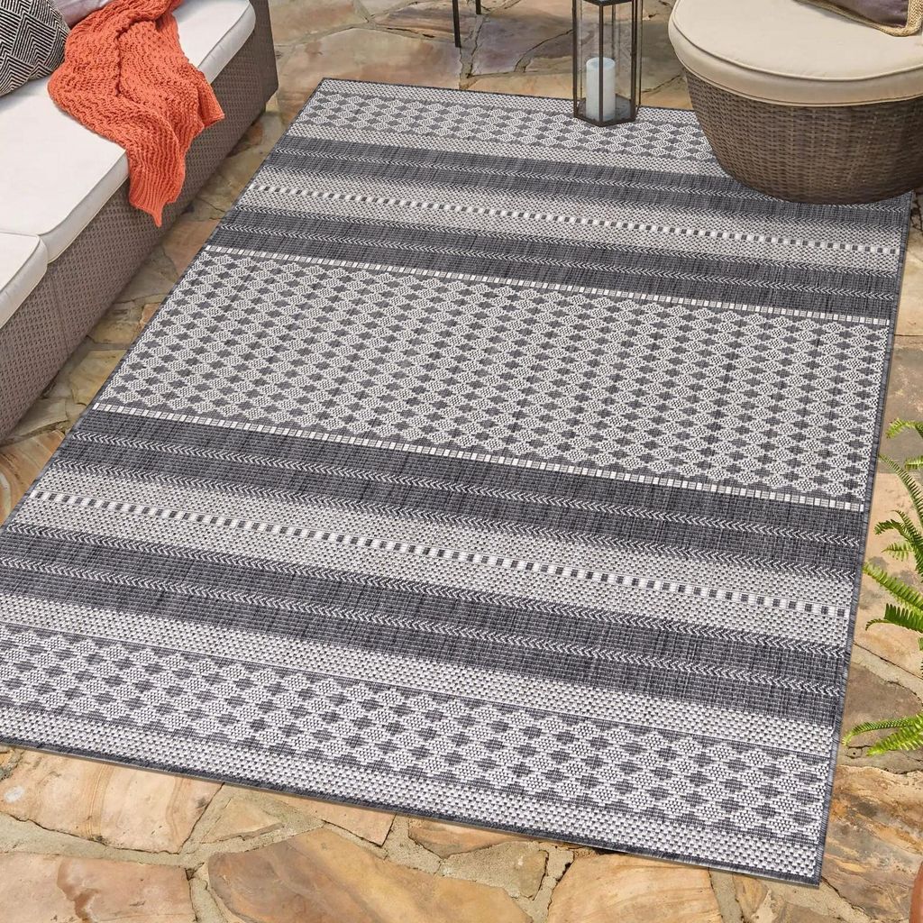 Carpetsale24 In & Outdoor Teppich Sisal Optik Modern Design Flachgewebe Wetterfest Balkon Terrassen Teppich Wohnzimmer, Grösse: 120x170 cm