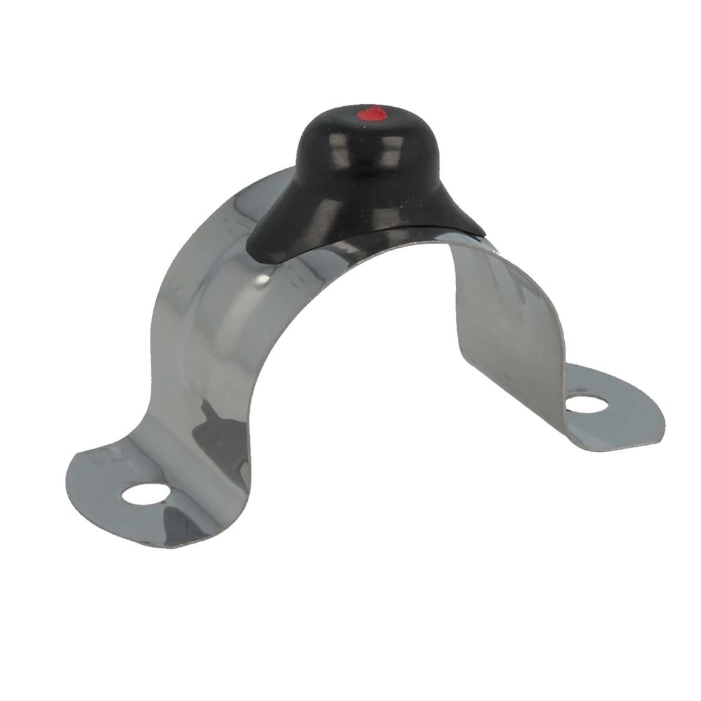 tecuro Spülrohrschelle Ø 28 mm mit Gummipuffer - Edelstahl poliert