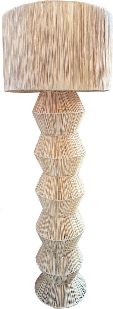 Marrakesch XXL Standleuchte 160 cm groß aus Raffia bast | Boho 2 flammige Lampe als Wohnzimmer Schlafzimmer oder Kinderzimmer Deko | Natürliche S...