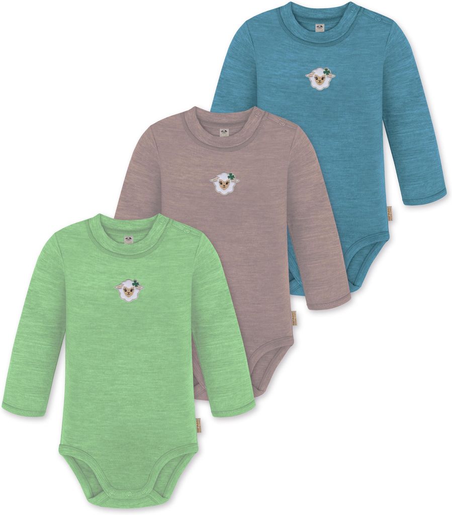 normani 3er Pack Baby Merino Langarmbody