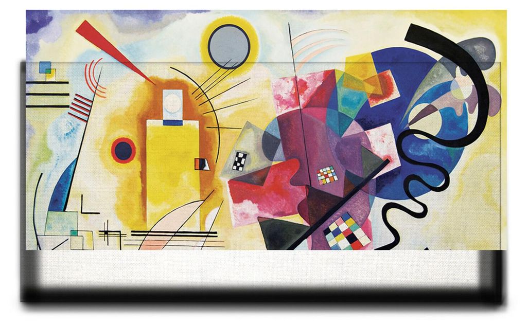 Giallobus - Gelb Rot Blau - Vassily Kandinsky - 100L x 50B cm - Bild - Leinwand mit Standardrahmen