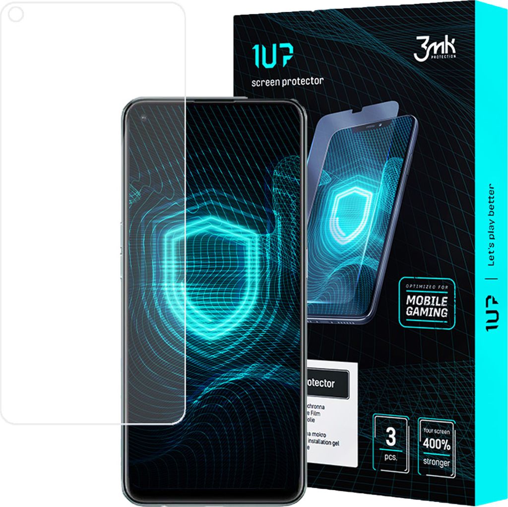 3mk Display Schutzfolie 1UP für Oppo Reno 6 Z 5G transparent Gaming (3 Stück)