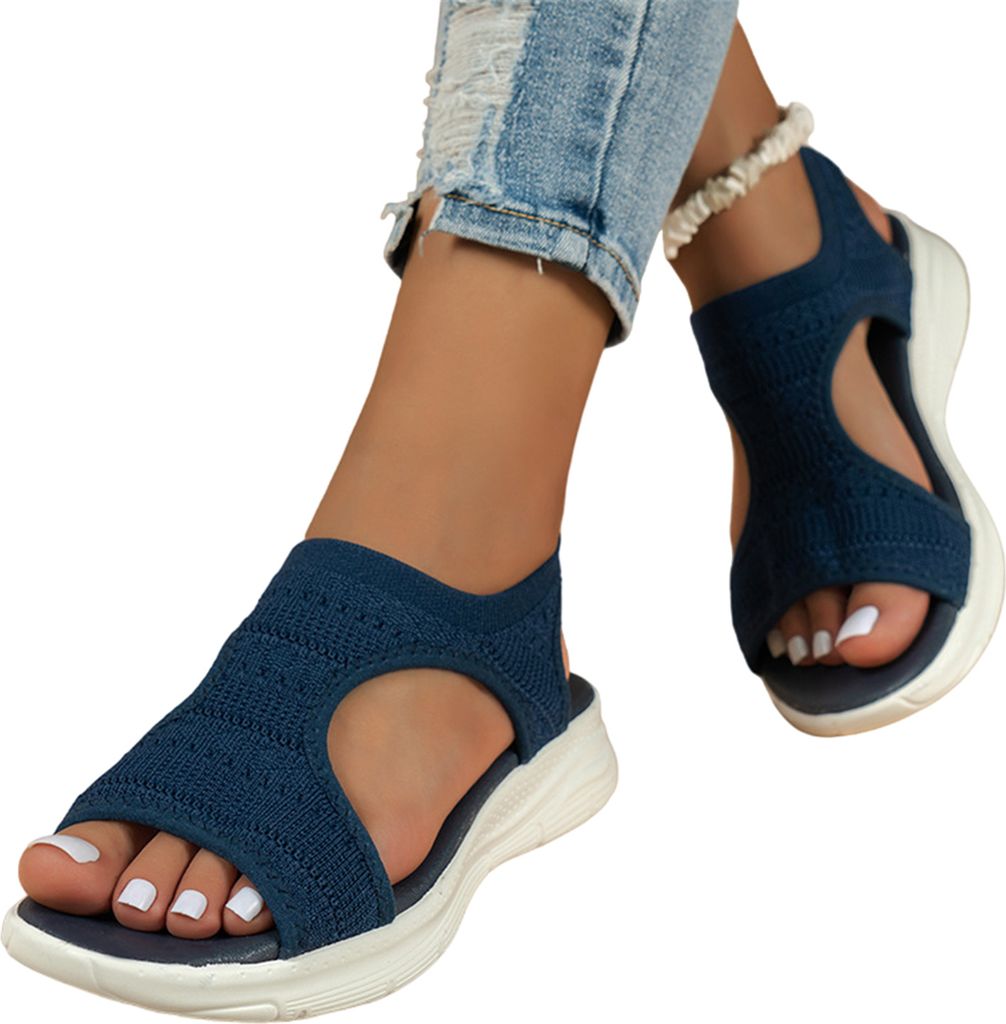 ASKSA Damen Sandalen Sommer Mesh Orthopaedische Schuhe Bequeme Slingback Muffin Weiche Sohle Sommerschuhe Sandalen Damen Sommer Bequem Elegante Pla...