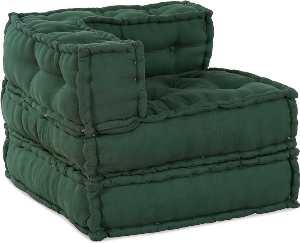 vidaXL Modulare Sofagarnitur 3 pcs Grün Stoff